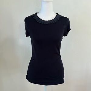 Ted Baker London Navy TShirt with ribbon detail collar